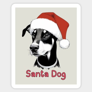 Santa Dog - Doberman Pinscher Sticker